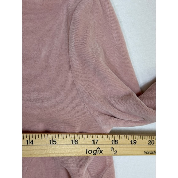Victorias Secret Pink Velour Lounge Set Top Pants Heart Logo XS Open Back - Picture 11 of 13